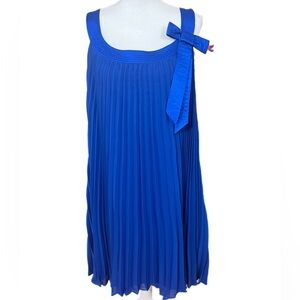 Robbie Bee NWT Dress Womens 18W Cobalt Blue Kaftan Pleated Ultra Flowy Plus Bow